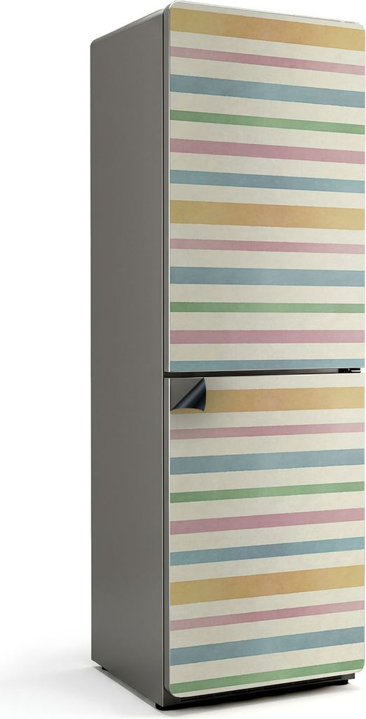 Horizontales Streifenmuster – Magnetische Kühlschrank Abdeckung – Dekorfolie magnetisch Küche – Kühlschrank Magnet Deko – selbstklebende...