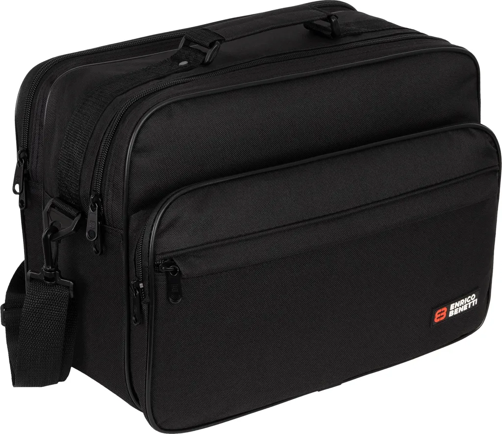 Enrico Benetti Sac de Travail XXL Noir à Bandoulière Format Horizontal