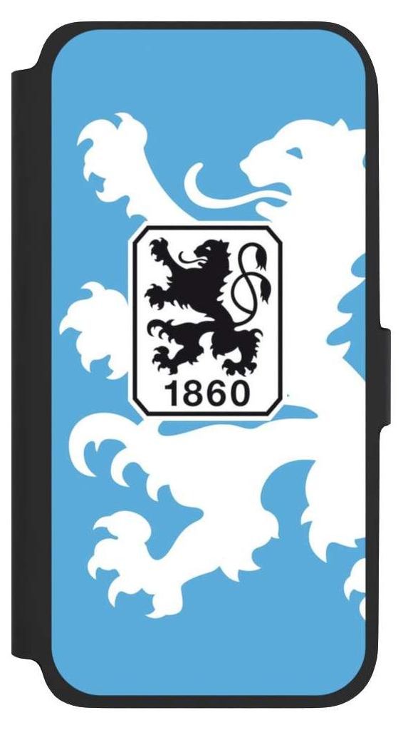 NIVOCASE Klapphülle für Samsung Galaxy A17 5G Handyhülle aus Kunst Leder NIVOflip schwarz Offizielles Lizenzprodukt TSV 1860 München Wappen