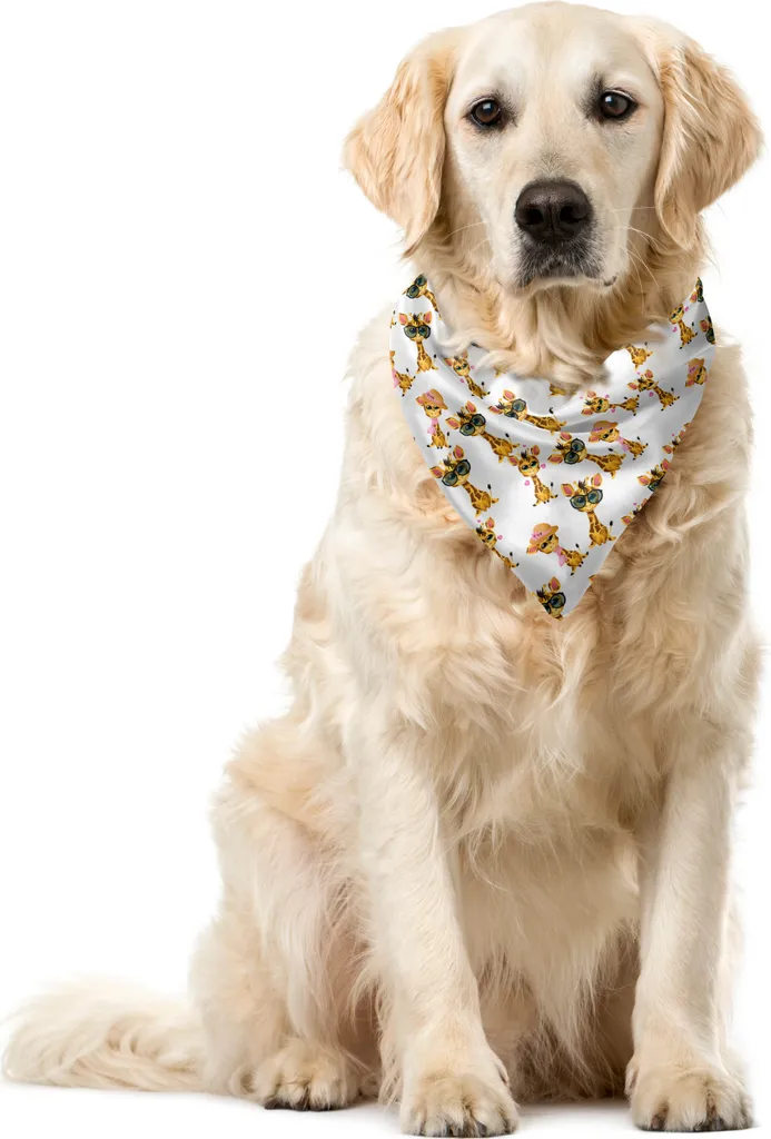 ABAKUHAUS Bandana Cani Giraffa 40x40cm - Accessorio Pet Romantico