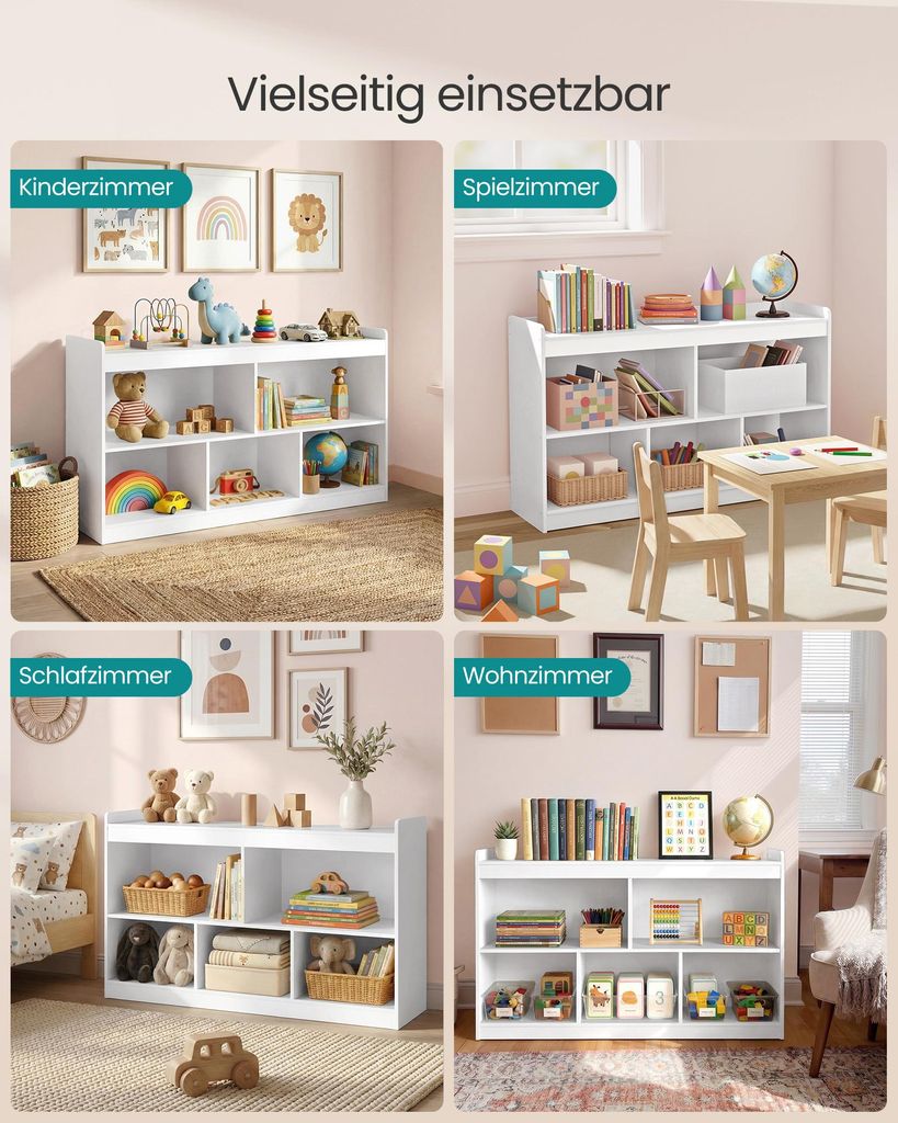 SONGMICS Kinderregal, Spielzeug Aufbewahrung,