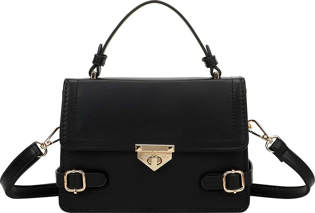 Borsa Gallantry Nera Elegante: Chiusura a Cuore e Design Tracolla