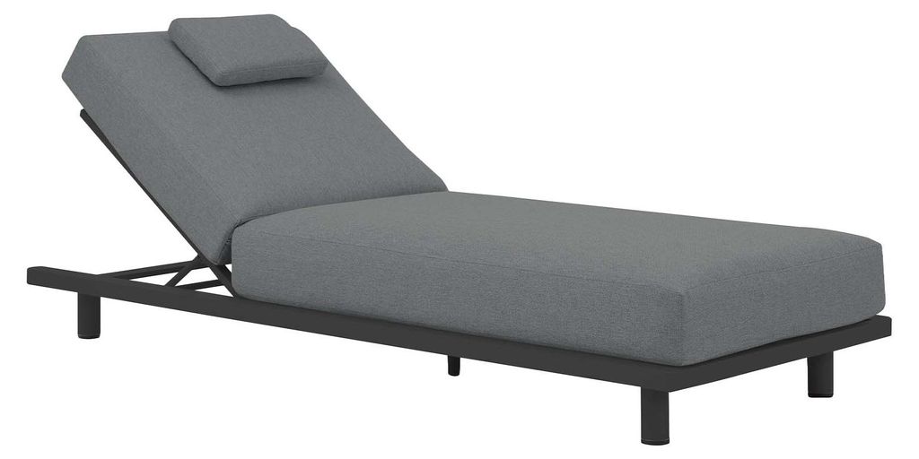 Sonnenliege Ostuni | Crepe Grey & Black | Aluminium und Produktbild 