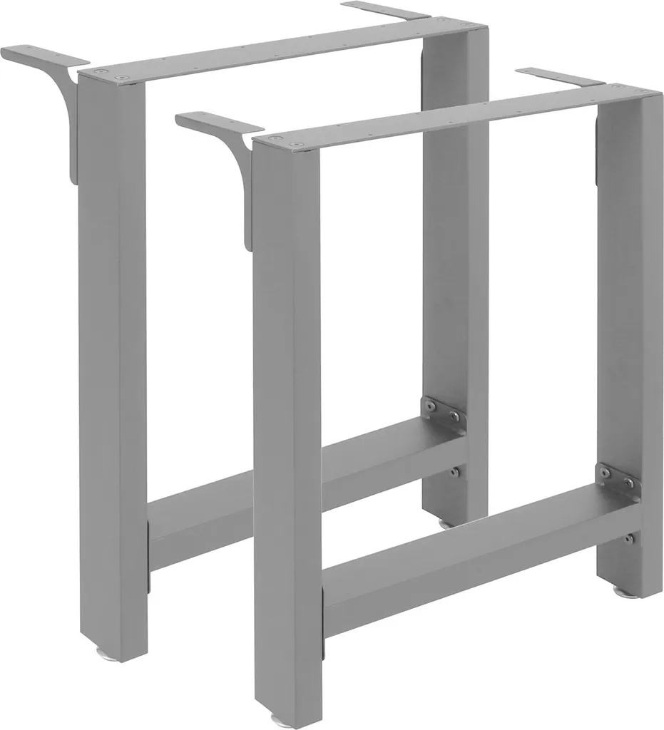 Pieds de table 64x40 cm pour création de bureau industriel gris mat