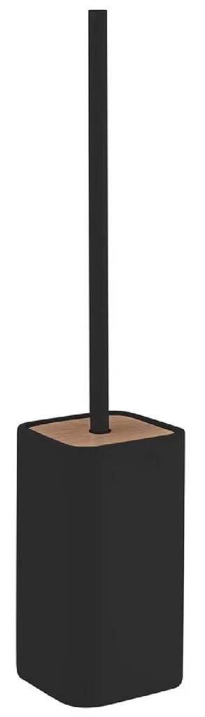 Brosse WC Noire Gedy Ninfea : Nettoyage Hygiénique et Support en Bambou