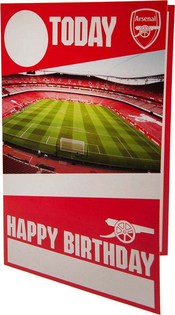Arsenal FC - Geburtstagskarte mit Aufklebern TA11263 (22 cm x 15 cm) (Rot/Gold/Weiß)