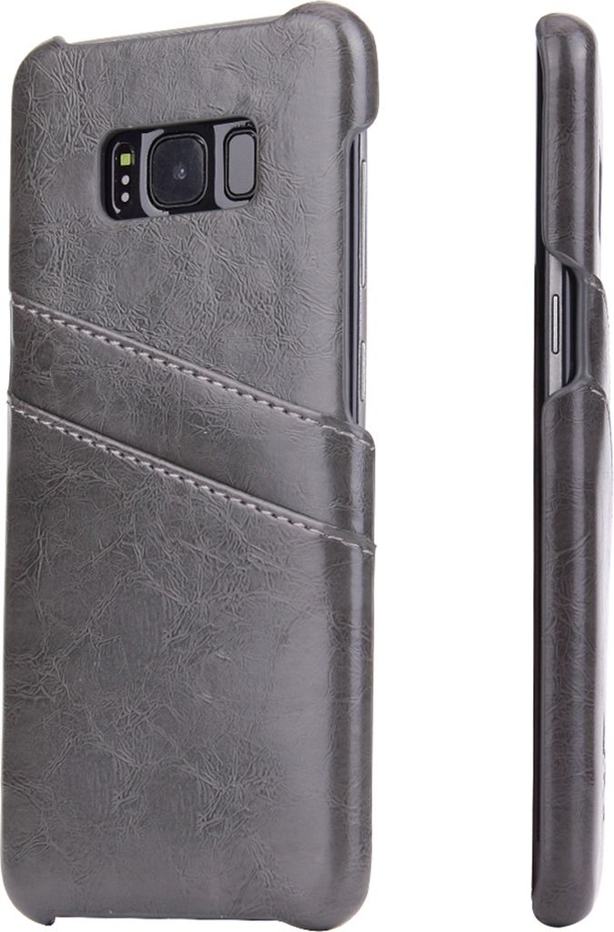 Case für Samsung Galaxy S8 Plus 6.2 Zoll Hülle mit 2 Kartenfächern Hardcase in Kunstleder Soft Touch Handy Schutzhülle
