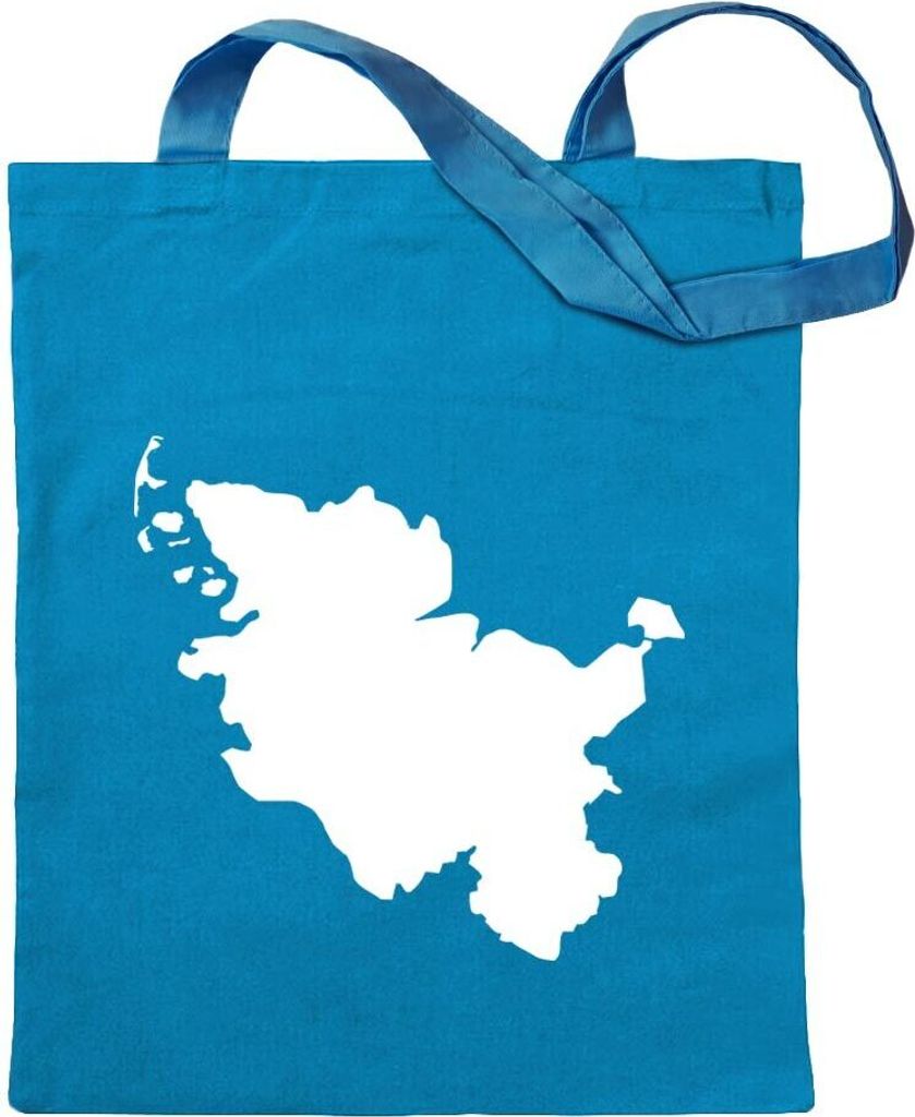 Kiwistar - Baumwolltasche - hellblau - Schleswig - Holstein Deutschland - Tragetasche Stoffbeutel Umhängetasche Langer Henkel