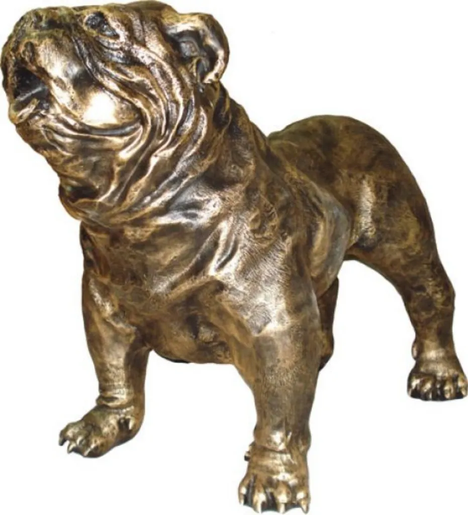 Bulldog Anglais Figurine Géante en Or de 74 cm - Déco de Jardin Design