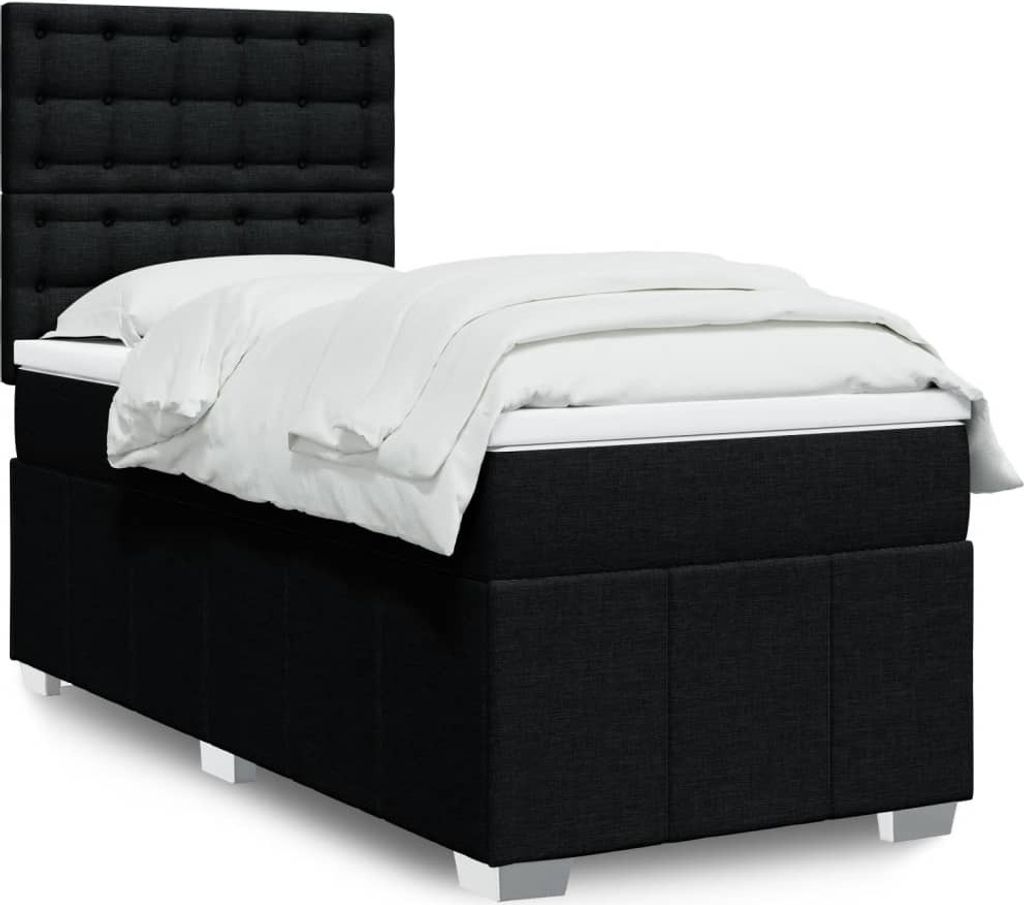 Maison Exclusive - Boxspringbett mit Matratze Schwarz 90x190 cm Stoff