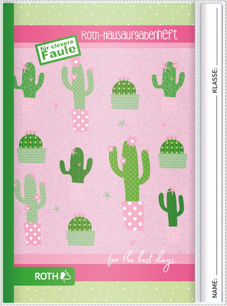 Hausaufgabenheft Teens für clevere Faule Kakteen A5