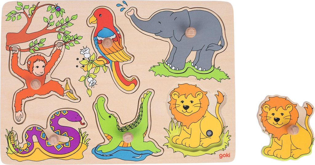 goki Soundpuzzle 6T Zootiere mit Tierstimmen