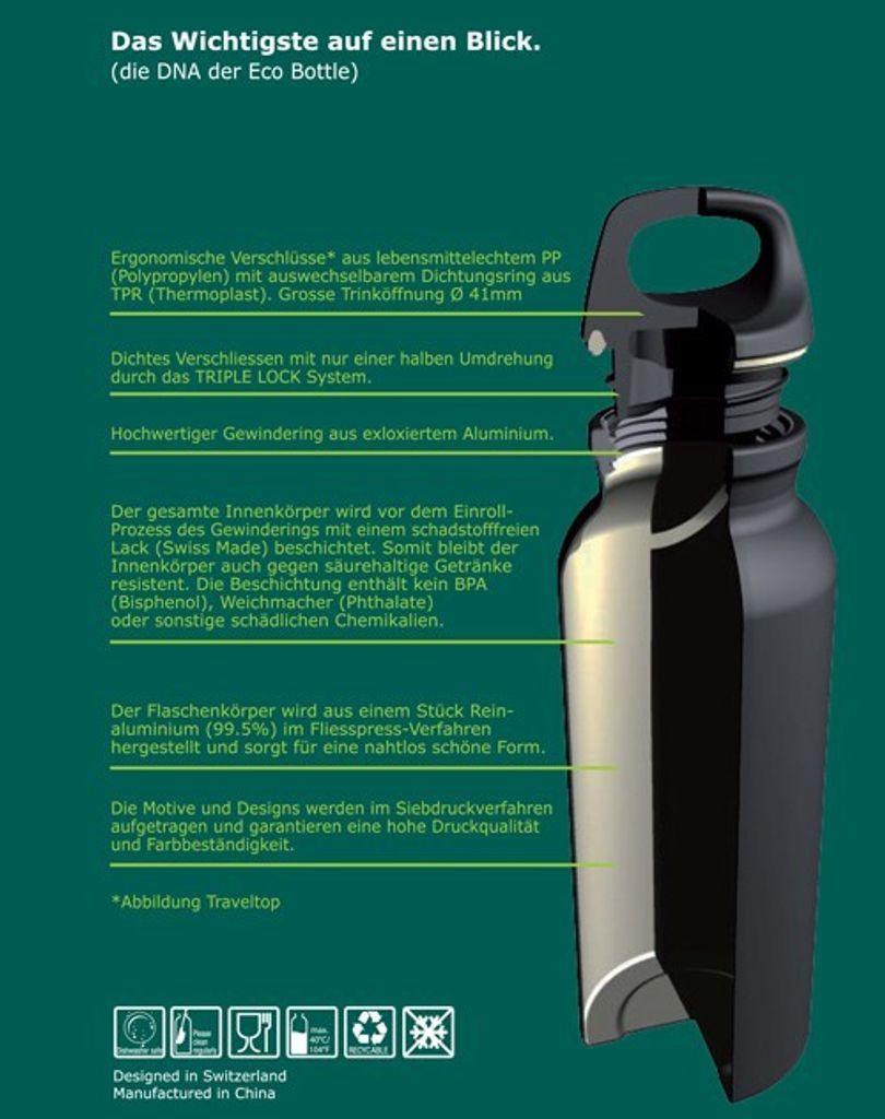 ECO Bottle Aluminium Trinkflasche red shiny 650ml