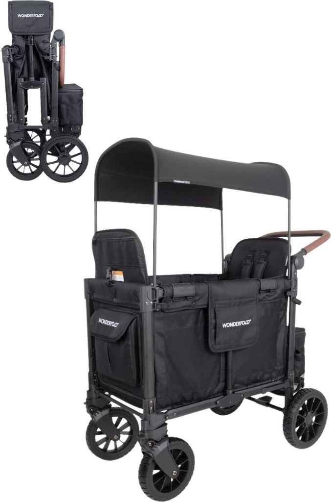 Wonderfold W2 Luxe Pro KinderVan für 2 Kinder, Wonderfold:Jet Black