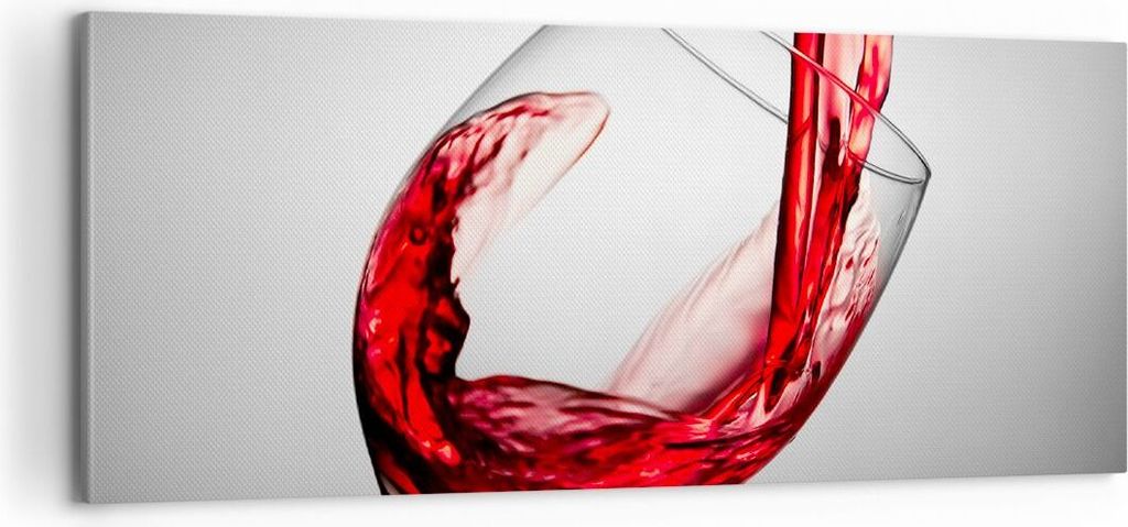 Bild auf Leinwand - Leinwandbild - Trinken glas wein - 100x40cm - Wand Bild - Wanddeko - Wandbilder - Leinwanddruck - Bilder - Kunstdruck - Wanddek...