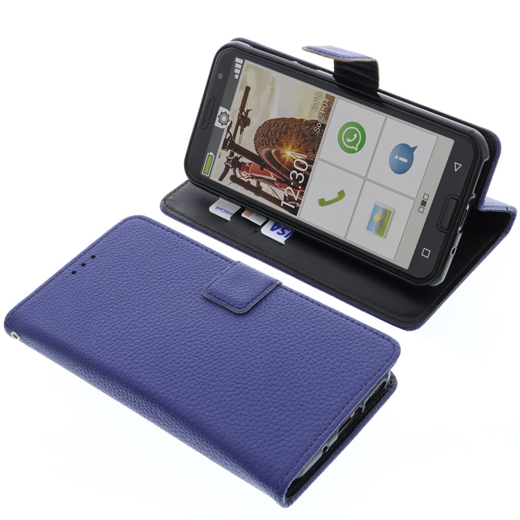 foto-kontor Tasche kompatibel mit Emporia Smart 5 Book Style blau Schutz Hülle Buch
