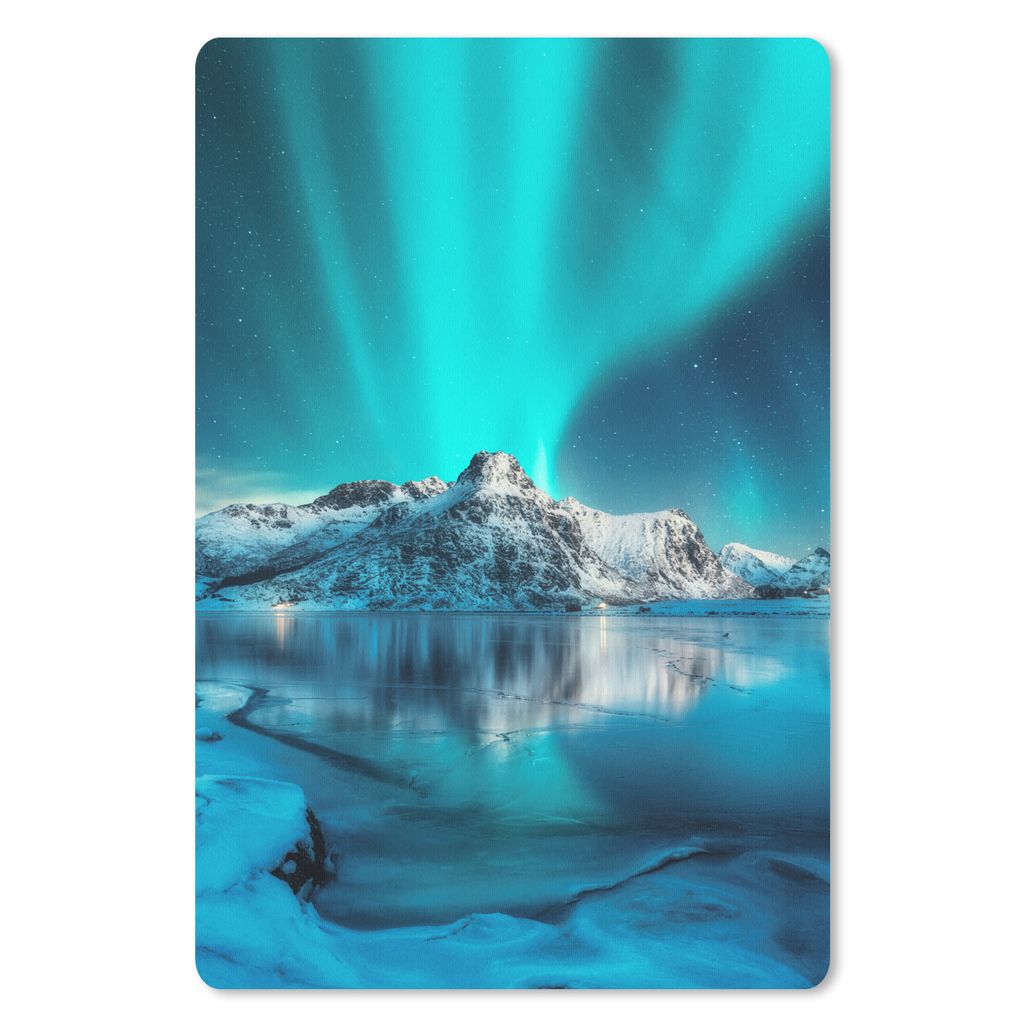 MuchoWow® Mauspad Mousepad Nordlicht - Eis - Schnee - Produktbild 