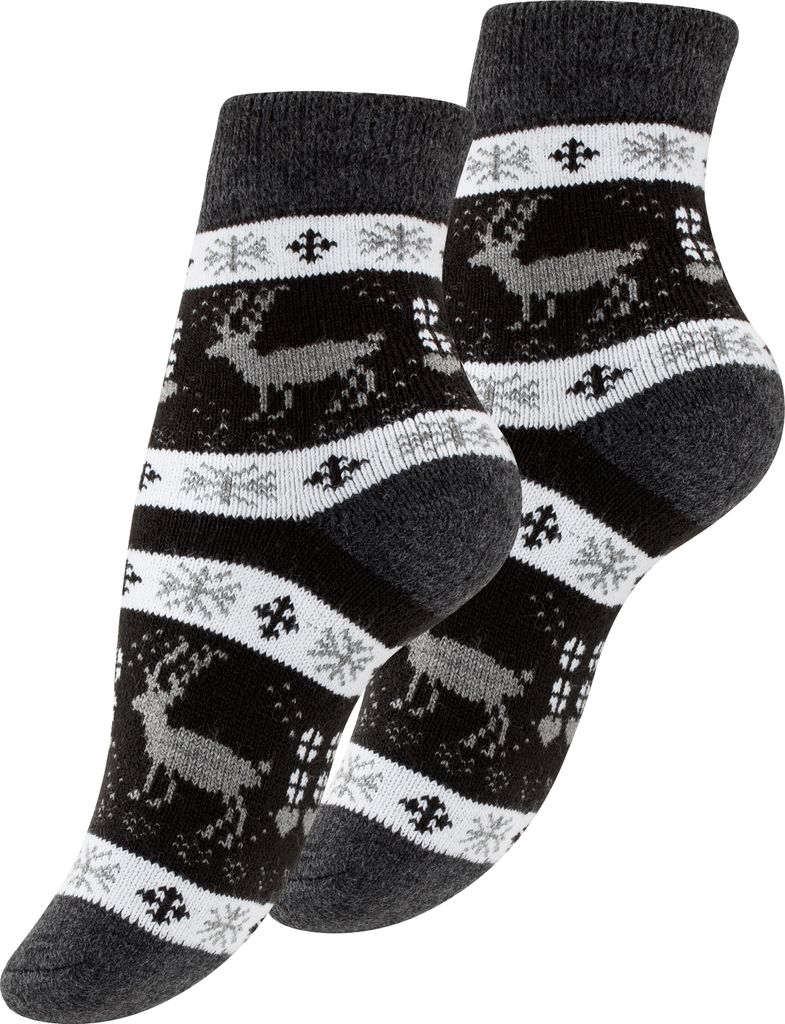 Yenita 4 Paar Damen Thermosocken mit Innenfutter, Vollfrottee 35-38 schwarz