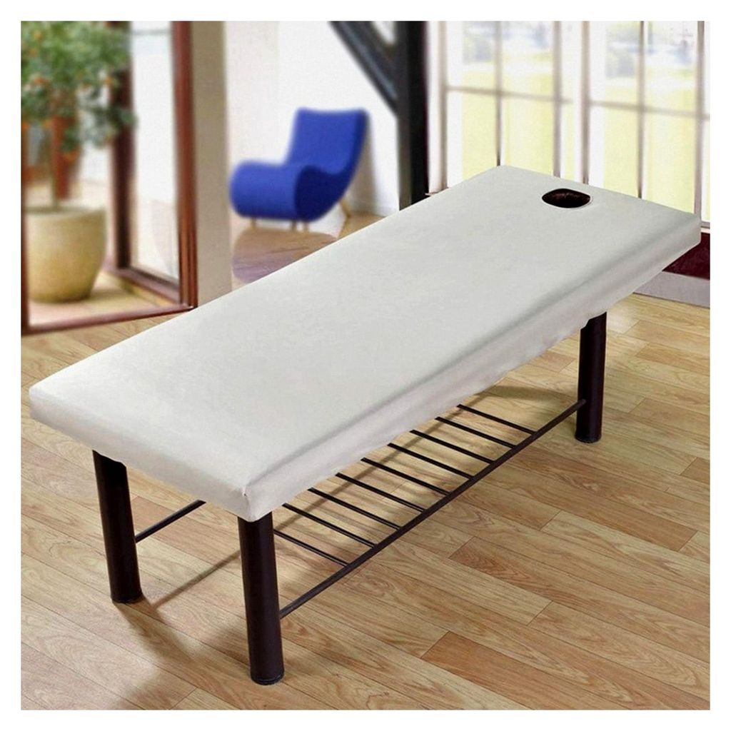 2 x Massageliegenbezüge mit Gesichtsloch, elastisches Spannbetttuch für universelle Anwendungen, atmungsaktiv, weich, für Spa, Schönheitssalon ...