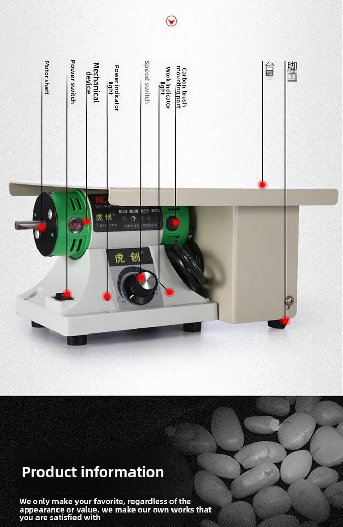 Polisseuse de table multifonctionnelle 750W - Touret à polir vert TM-3