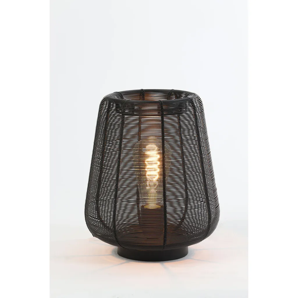 Lampe de table métal noir Adeta E27 au design industriel moderne - 4