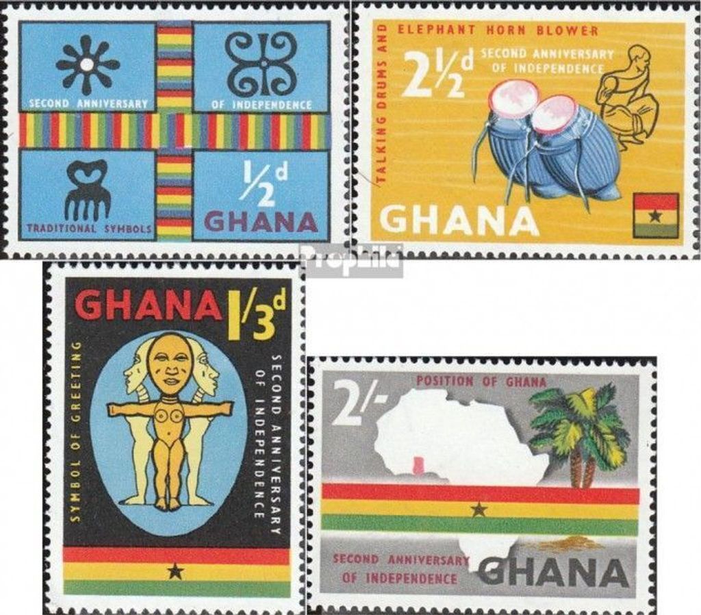 Briefmarken Ghana 1959 Mi 42-45 (kompl.Ausg.) postfrisch Unabhängigkeit