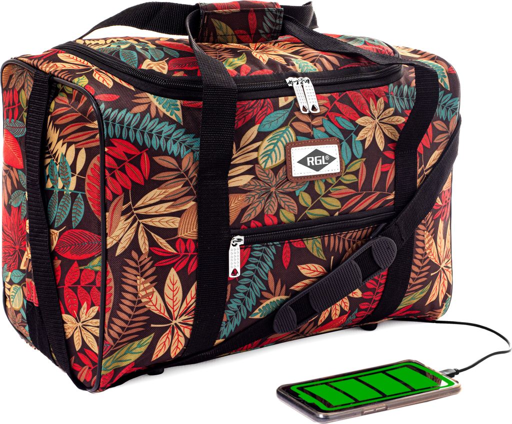 RGL 40B USB Flugzeugtasche Handgepäck Tasche mit USB Grösse: 40x20x25 Farbe: Blumen