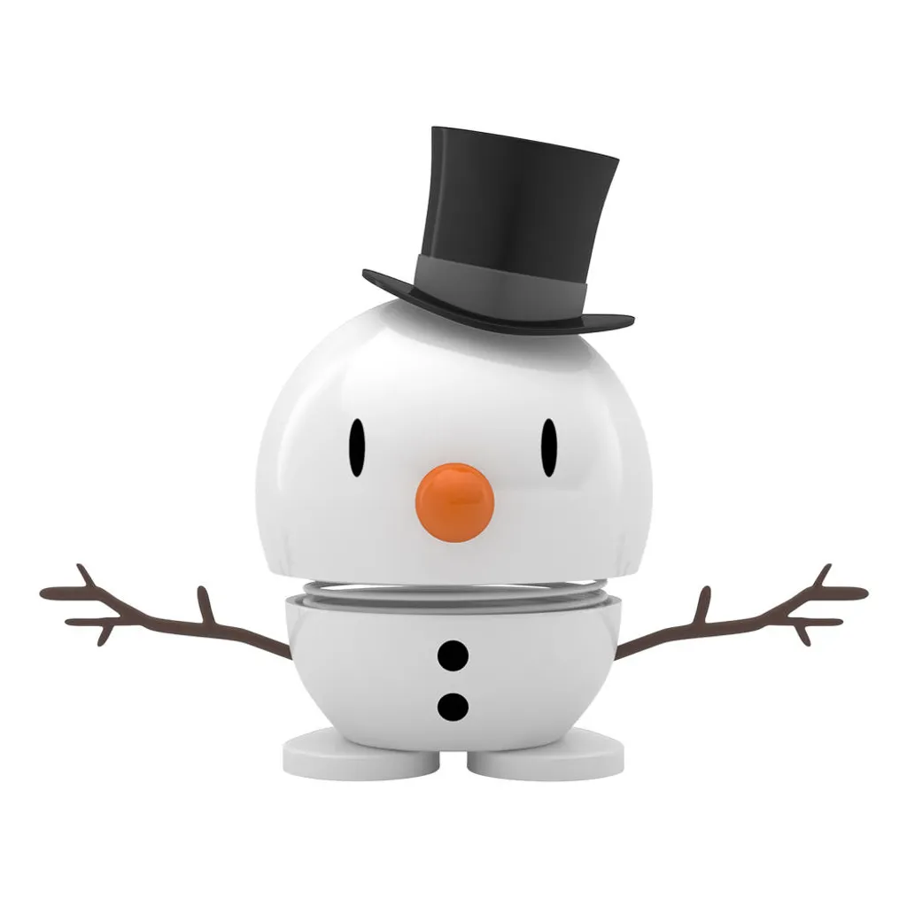 Petit Hoptimist Bonhomme de Neige S Blanc avec Ressort Design Scandinave