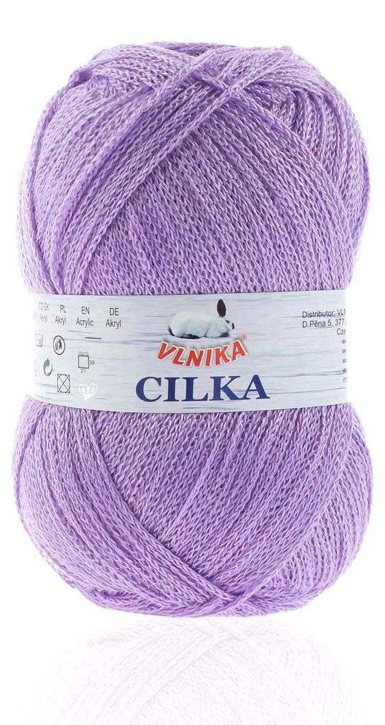 100g Strickgarn CILKA by VLNIKA Klassikgarn Strickwolle mit Schimmereffekt, lila