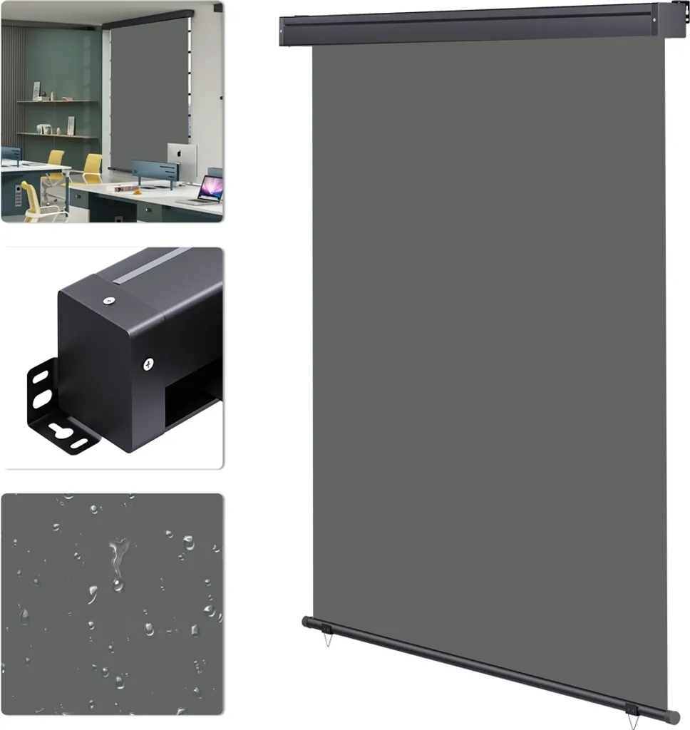 Tenda da sole verticale estensibile Tenda laterale Paravento 140x140 cm Grigio