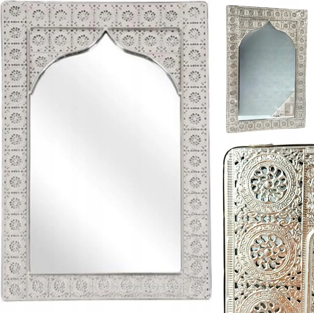 Specchiera Charissa Argento 37x56 cm - Stile Classico e Raffinato