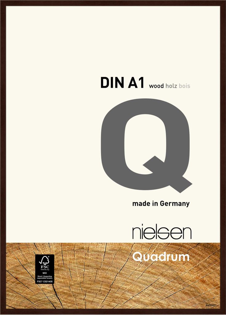 nielsen Holz Bilderrahmen Quadrum, 59,4x84,1 cm (A1), Wengé