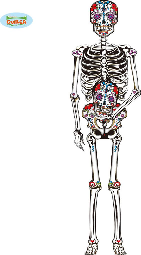 Skelett aus Pappe zum Aufhängen Horror Dekoration ca. 150 cm