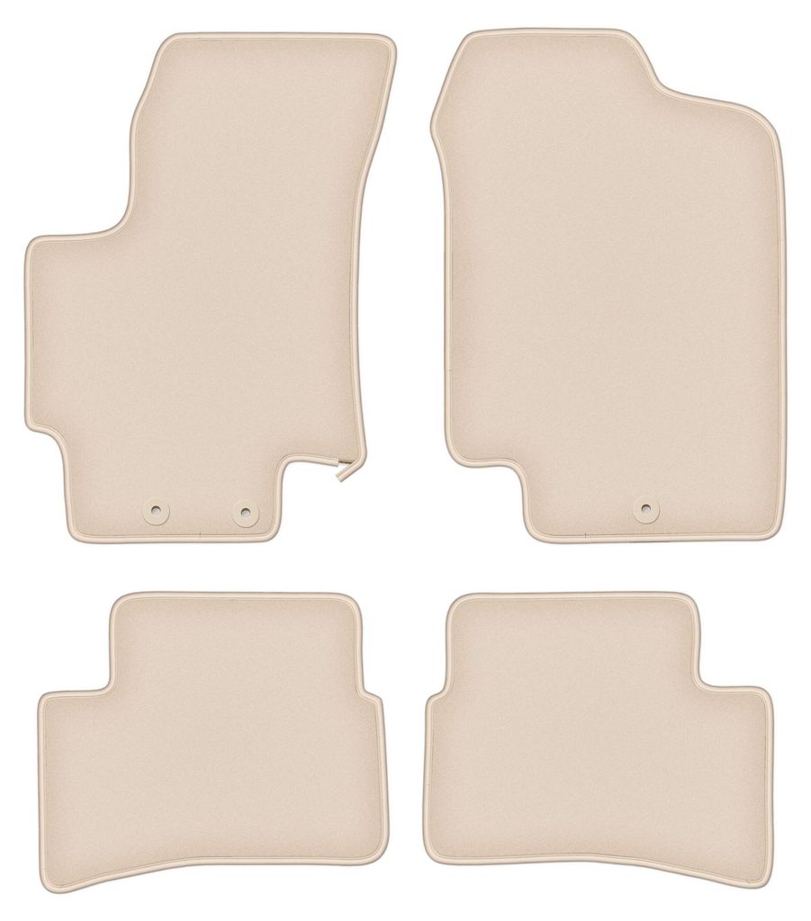 DURBAN Beige Velours-Fußmatten-Set für Kia Rio II DE Schrägheck (2005-2011)