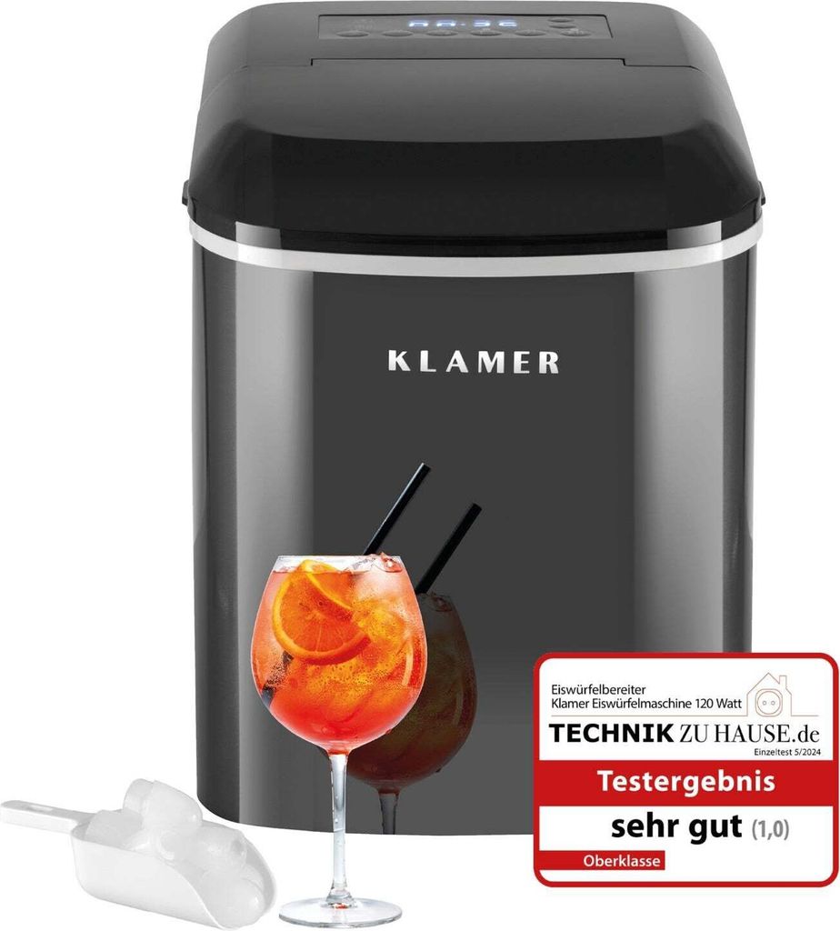 KLAMER Eiswürfelmaschine, 10 Eiswürfel in 7-9 Minuten, 15 Produktbild