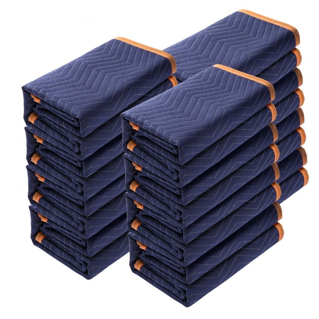 12x Umzugsdecken - 2032x1829mm - Möbeldecken aus Vliesstoff + recycelter Baumwolle - Lagerdecken für Umzüge - Packdecken für den Transport - M...