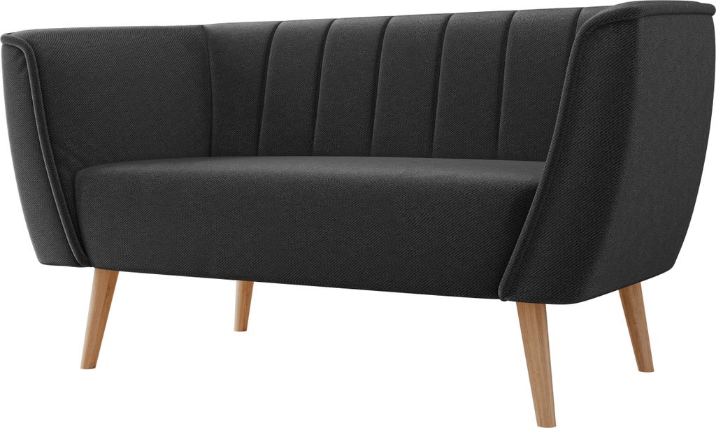 MIRJAN24 Sofa Pas 2, Polstersofa mit Wellenfeder, Holzfüße, Wohnzimmer Kollektion (Farbe: Kronos 34)