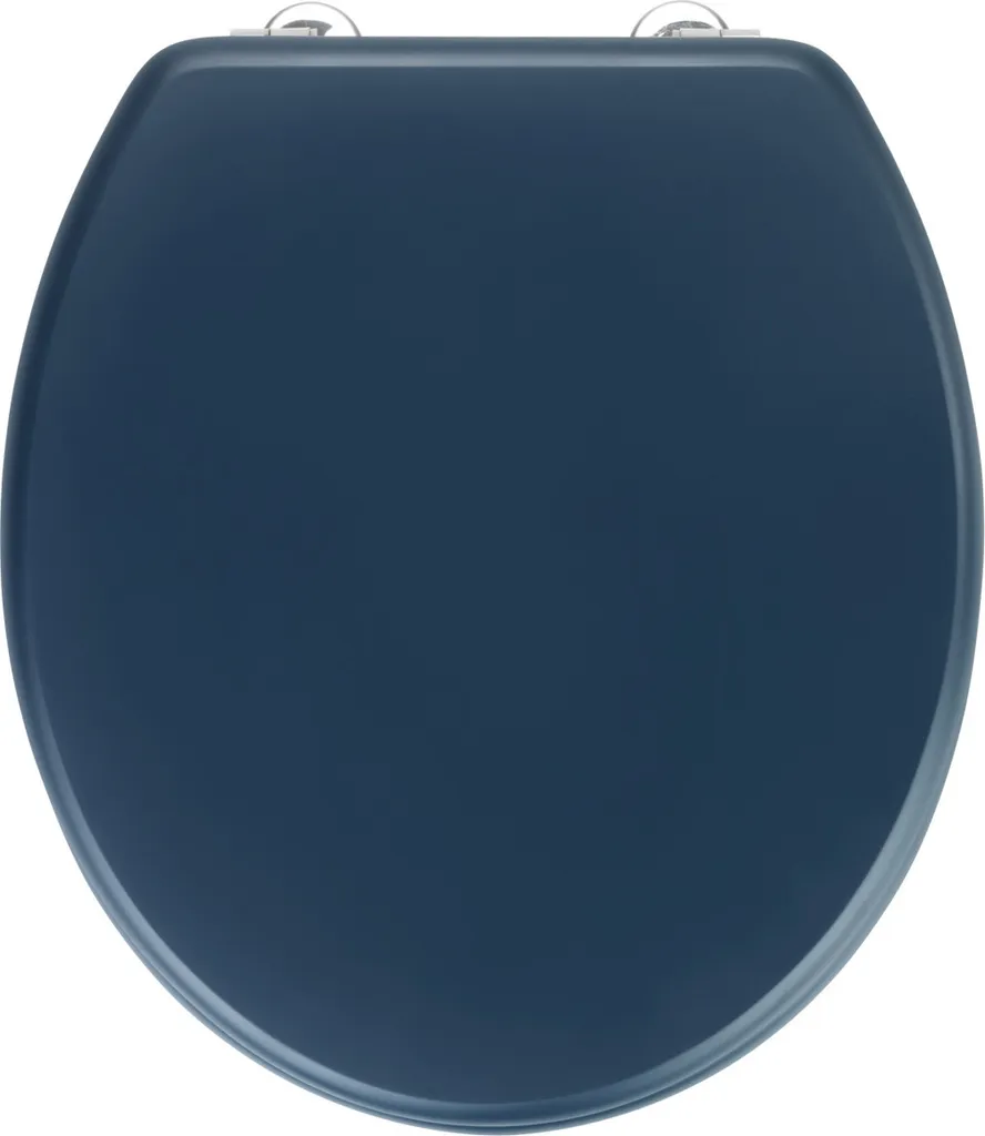 Siège WC WENKO Prima bleu foncé mat en MDF de haute qualité durable
