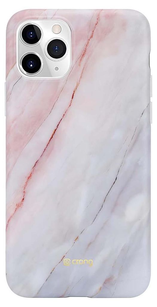 Crong, Stoßfeste Marmor Design Hülle für iPhone 11 Pro, Rosa