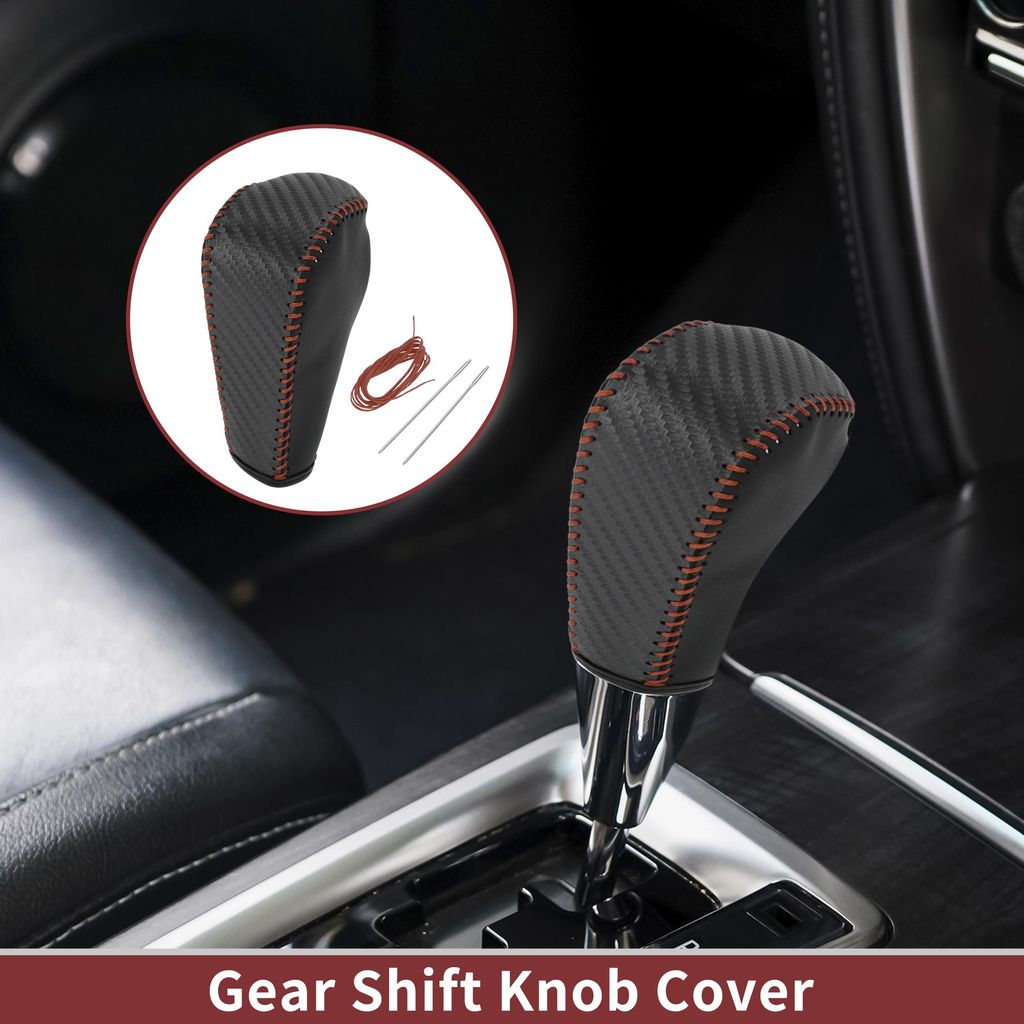 Rutschfest Zahnrad Schaltung Knopf Abdeckung Auto Schalthebel Schaltgriff Schutz für BMW 3 Serie E90 Schwarz Braun Kunstleder