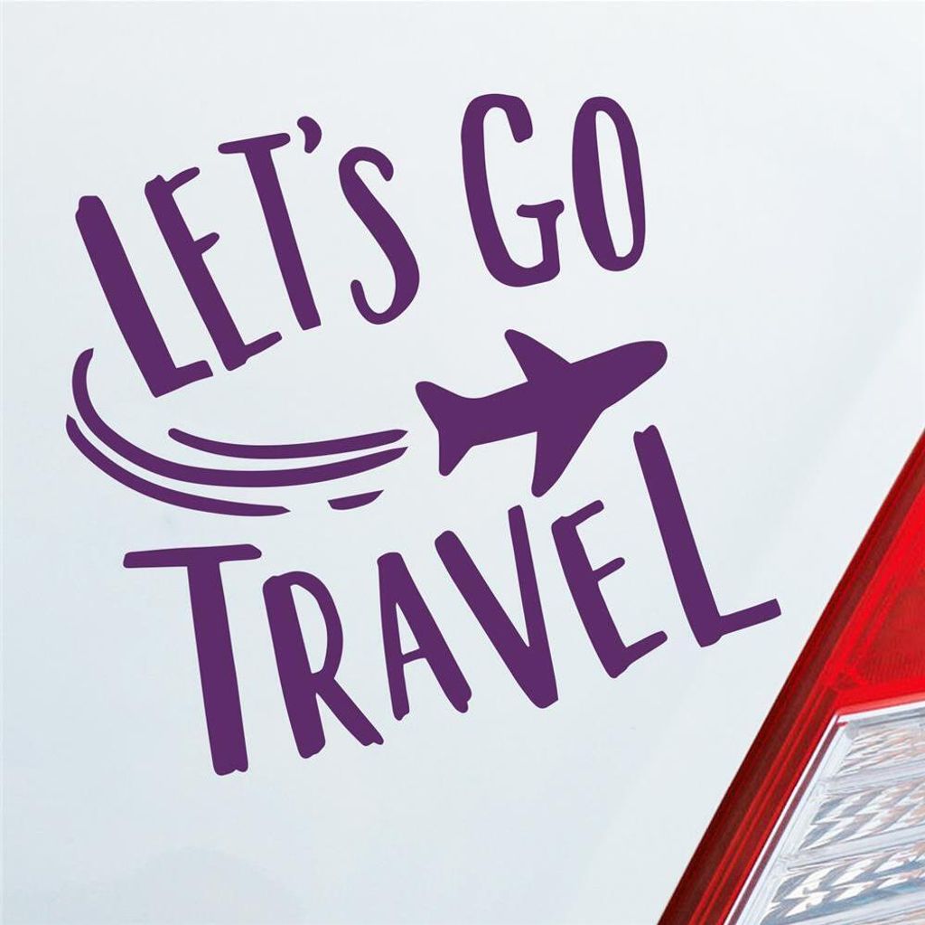 Auto Aufkleber Let's go travel Lass uns reisen Urlaub Produktbild 