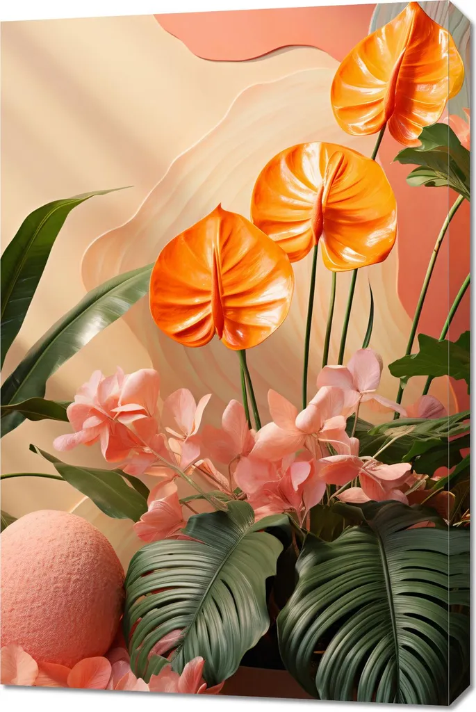Quadro Paradiso Arancione 60x90 | Tela Decorativa Minimalista Casa