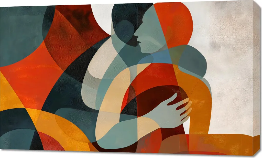 Décoration Murale Image 100 x 60 cm Étreinte - Tableau Moderne de Salon