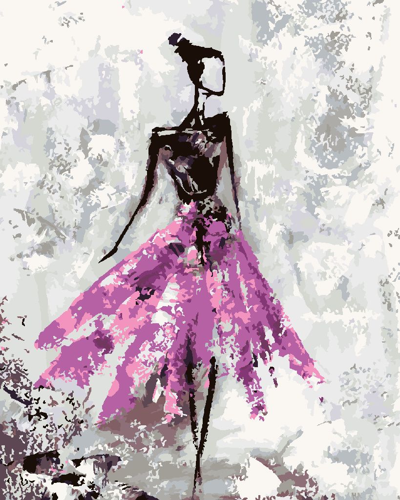 Zuty - Malen nach Zahlen - ABSTRAKTE JUNGE BALLERINA, 40x50 cm, mit Keilrahmen (bereits gespannt)