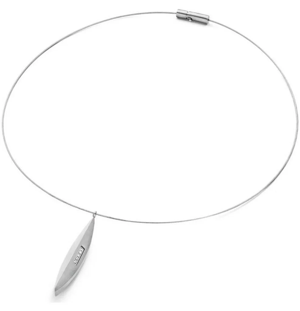 Pendentif femme en titane et diamants véritables au style épuré