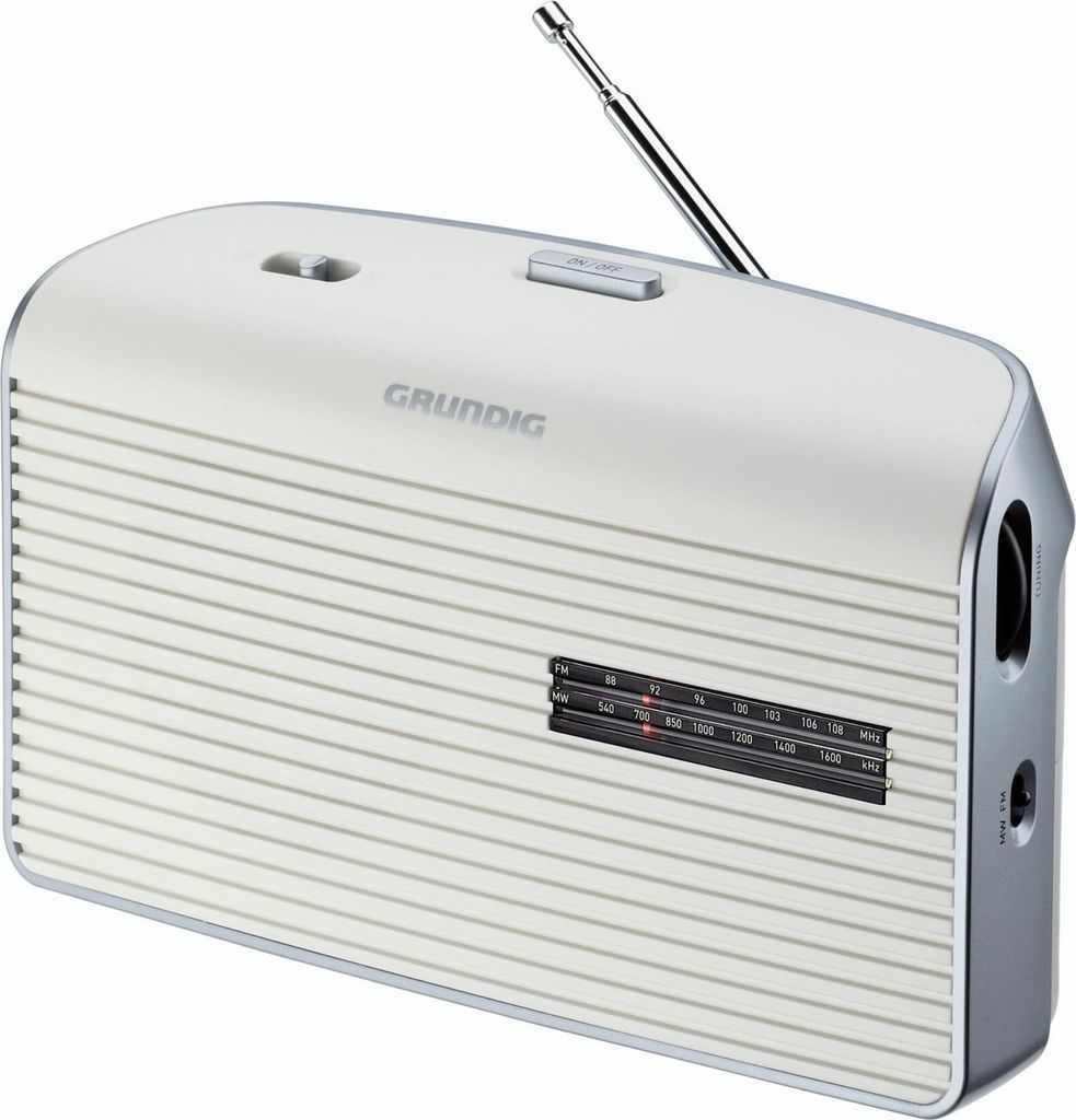 Grundig Music 60X W empfangsstarkes Radio, UKW, 2 Wellenbereiche, Weiß/Grau