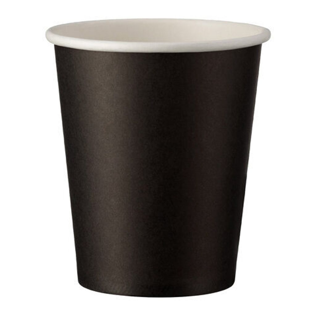 100x Heiß- und Kaltgetränkebecher schwarz Pappe beschichtet Produktbild 