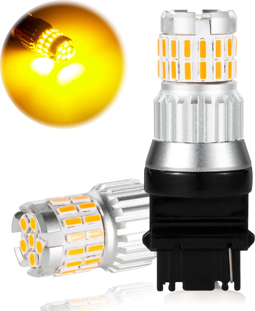 2pcs Distillazione termica veloce lampadina LED per auto Canbus luce impermeabile 6500K T25 luce gialla