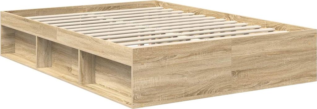 (Design 2026) Bettrahmen Sonoma 140 x 190cm Massives Kiefernholz - HOMMIE 239868 - Klassische BettenJugendbett Tagesbett