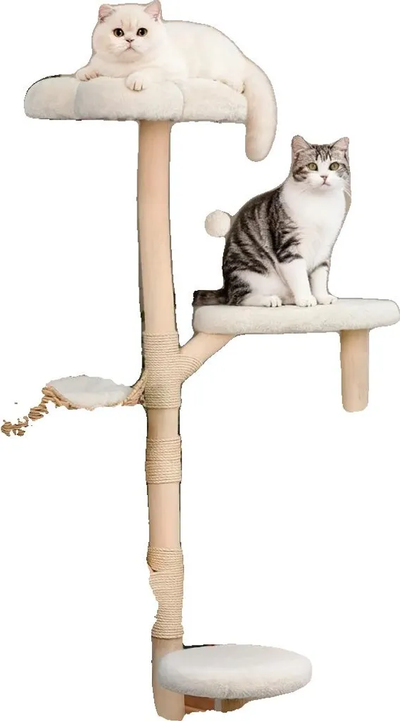 Arbre à chat stable anti-basculement blanc pour protéger vos meubles